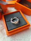 Small Chaine D'Ancre Enchainee Ring Silver - HERMES - BALAAN 7