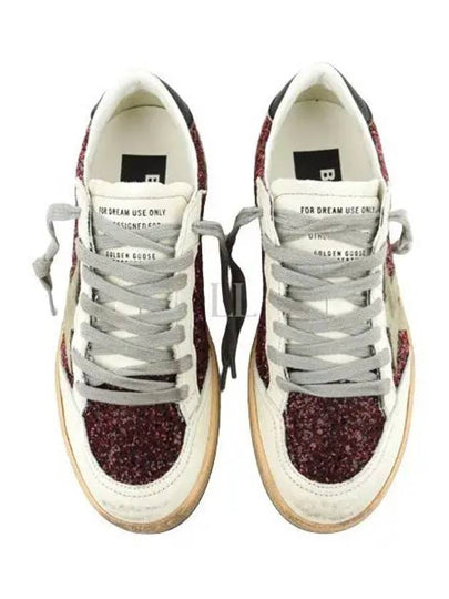 Ball Star Bordeaux Glitter Low Top Sneakers Red - GOLDEN GOOSE - BALAAN 2