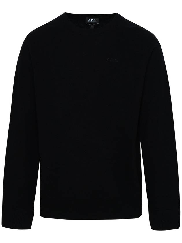 Embroidery Logo Wool Knit Top Black - A.P.C. - BALAAN 2