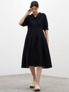 Pin Tuck Flare Long Dress Black - MITTE - BALAAN 5