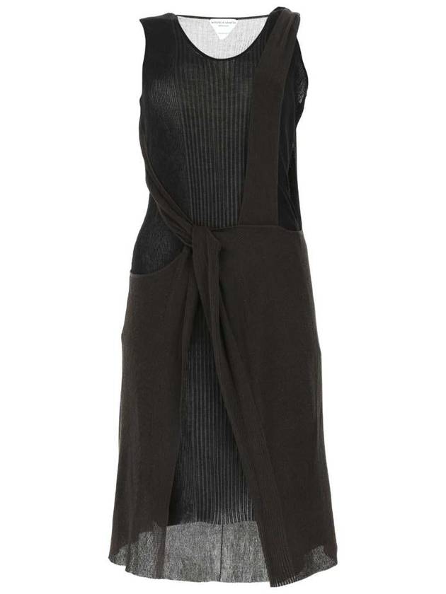 two-tone cotton blend midi dress - BOTTEGA VENETA - BALAAN 2