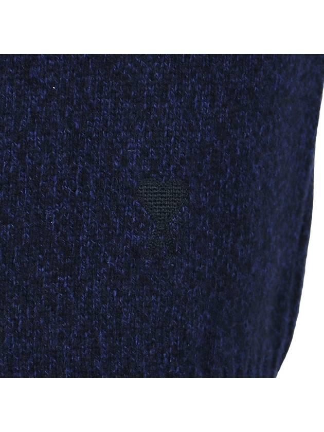 Heart Logo Cashmere Turtleneck Navy - AMI - BALAAN 8