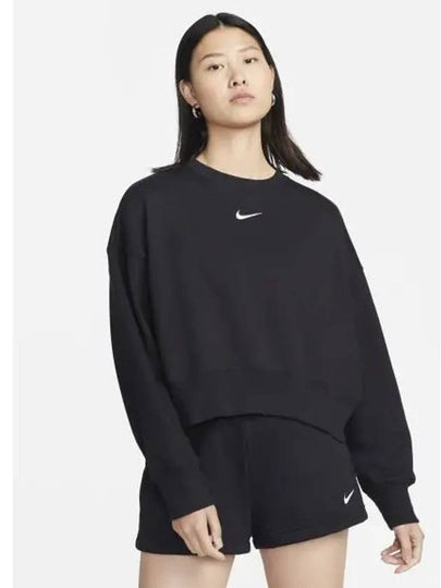 Phoenix Fleece Oversized Crew Neck Sweatshirt Black - NIKE - BALAAN 2