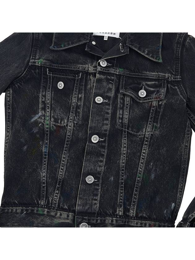 Paint Denim Jacket Black - MAISON MARGIELA - BALAAN.