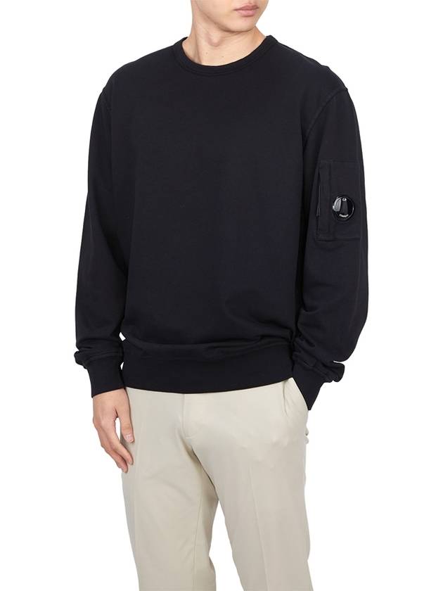 Light Fleece Crew Neck Sweatshirt Black - CP COMPANY - BALAAN 5