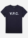 VPC Logo Organic Cotton Short Sleeve T-Shirt Navy - A.P.C. - BALAAN 3