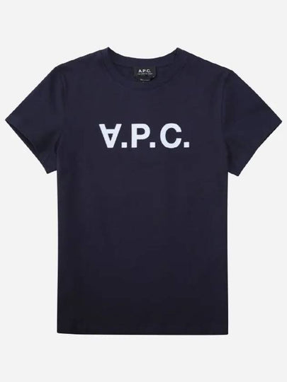 VPC Logo Organic Cotton Short Sleeve T-Shirt Navy - A.P.C. - BALAAN 2