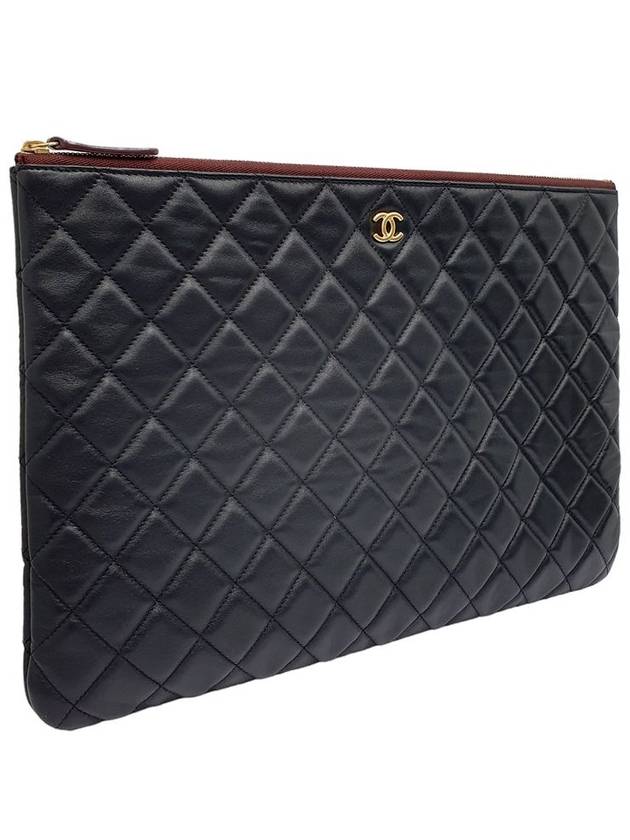 Women s A82552 Lambskin Classic COCO Gold Logo Large Clutch - CHANEL - BALAAN 2