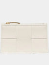 Zipper Leather Card Wallet White - BOTTEGA VENETA - BALAAN 2