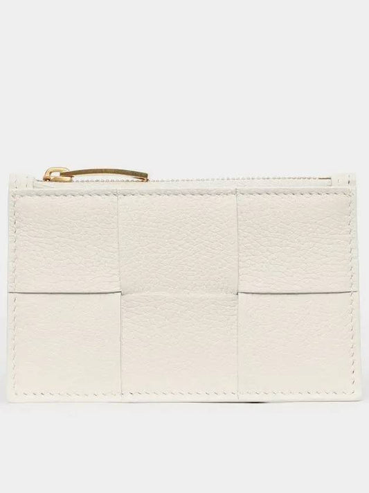 Zipper Leather Card Wallet White - BOTTEGA VENETA - BALAAN 2