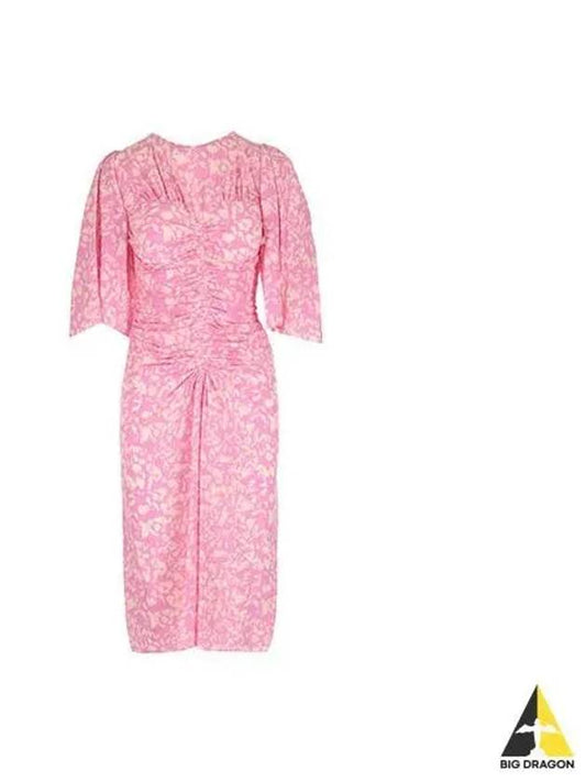 Printed stretch midi dress pink RO0057FA A1J02I - ISABEL MARANT - BALAAN 1