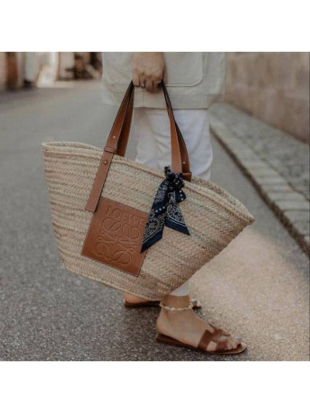 Bag Raffia Rattan Basket Bag Large Natural Tan 327 02 S81 - LOEWE - BALAAN 6