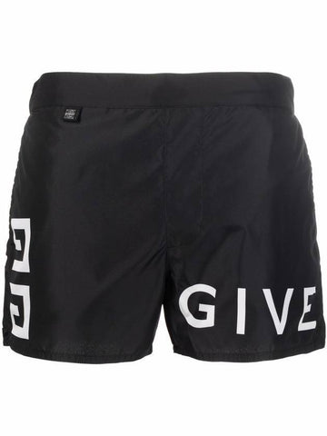 4G Logo Nylon Swim Shorts Black - GIVENCHY - BALAAN 1