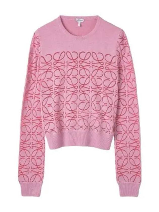 round neck knit pink - LOEWE - BALAAN 1