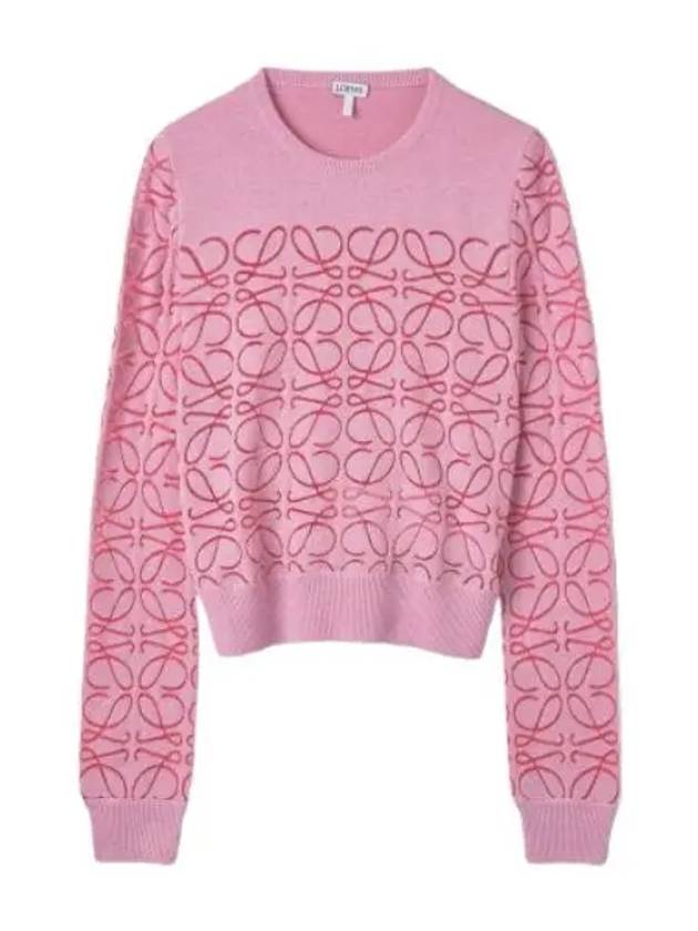 round neck knit pink - LOEWE - BALAAN 1