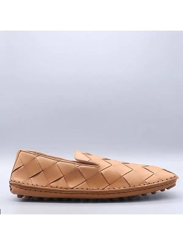 578309 Camel Intrecciato Leather Square Toe Driving Men s Loafers Size 44 - BOTTEGA VENETA - BALAAN 3