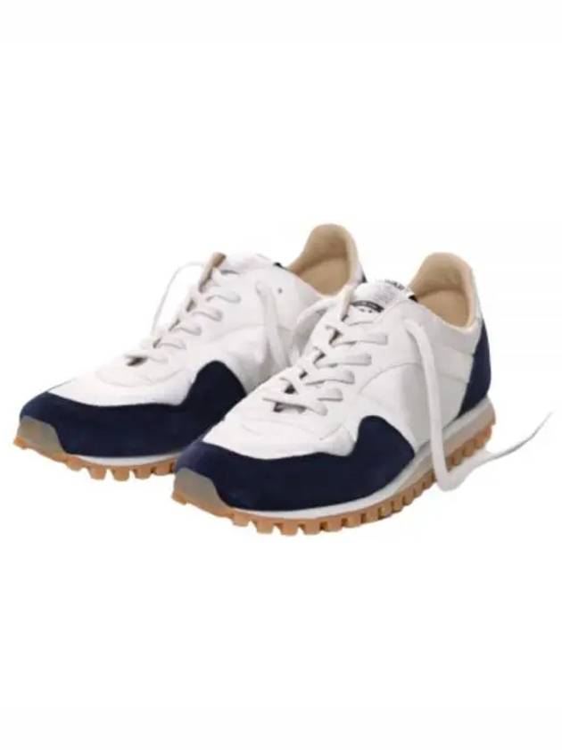 Men's Trail Leather Low Top Sneakers Navy - SPALWART - BALAAN 2