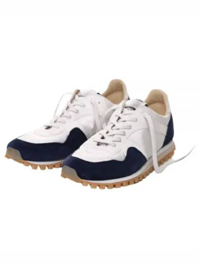 Men's Trail Leather Low Top Sneakers Navy - SPALWART - BALAAN 2