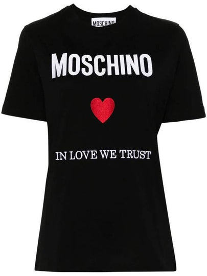 Short Sleeve T-Shirt J070305412555 Black - MOSCHINO - BALAAN 2