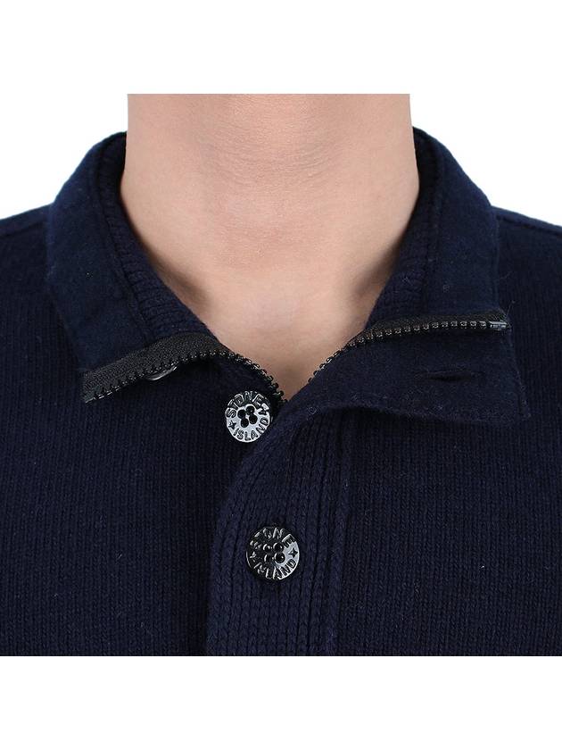 Wappen Patch Button Knit Top Navy - STONE ISLAND - BALAAN 9