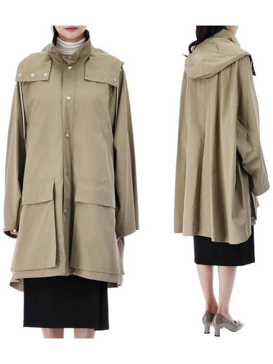 Women's Hooded Raincoat Beige - LEMAIRE - BALAAN 2