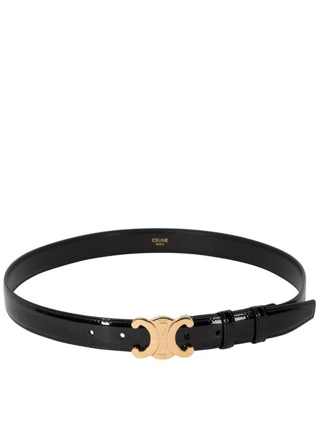 Triomphe Taurillon Leather Belt Black. - CELINE - BALAAN 1