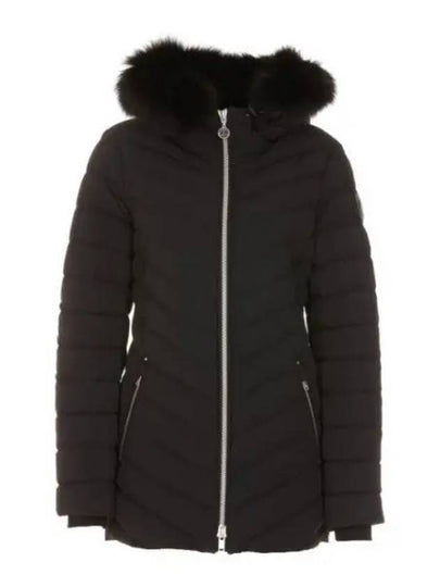 Women's Roselan Hooded Padded Black Fur Black - MOOSE KNUCKLES - BALAAN 2