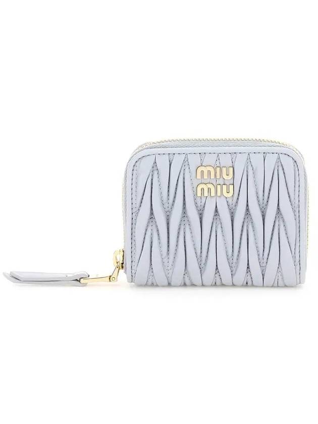 Matelasse Nappa Leather Coin Wallet Cornflower Blue - MIU MIU - BALAAN 1