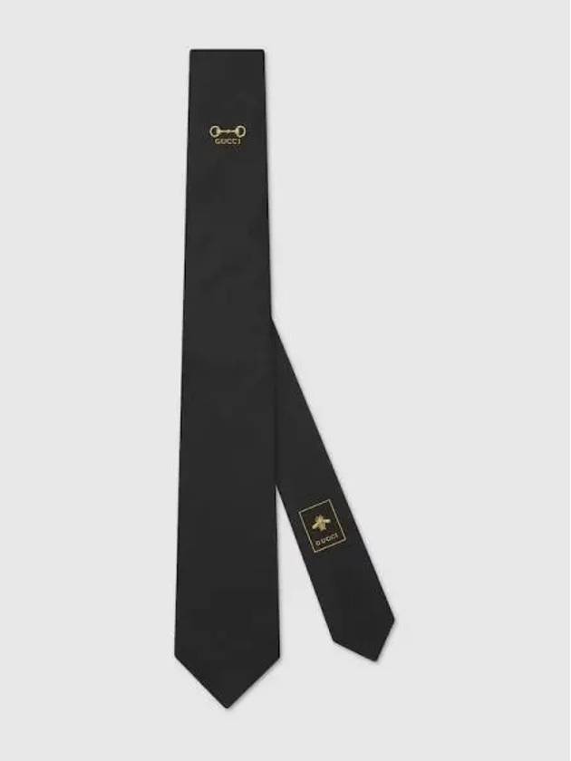 Silk Jacquard Neck Tie Black - GUCCI - BALAAN 2