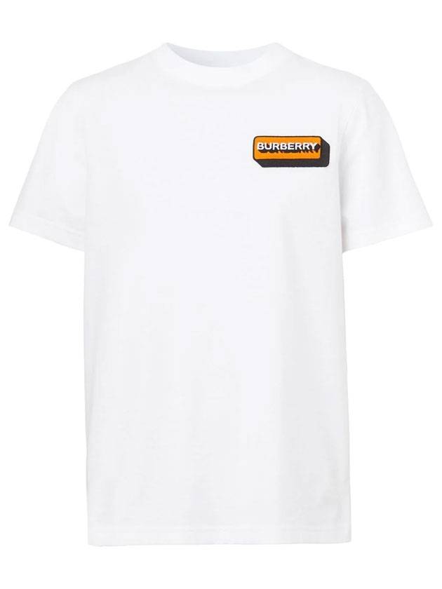 Logo Applique Cotton Short Sleeve T-Shirt White - BURBERRY - BALAAN 1