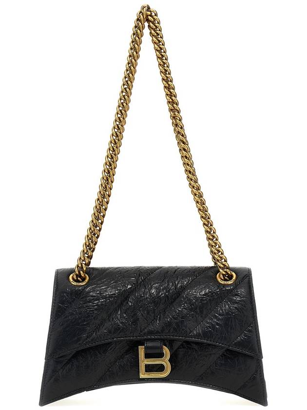 Crush Chain Strap Small Leather Shoulder Bag Gold Black - BALENCIAGA - BALAAN 2