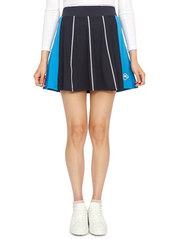 Women's Jolie Striped Golf Skirt Navy - J.LINDEBERG - BALAAN 2