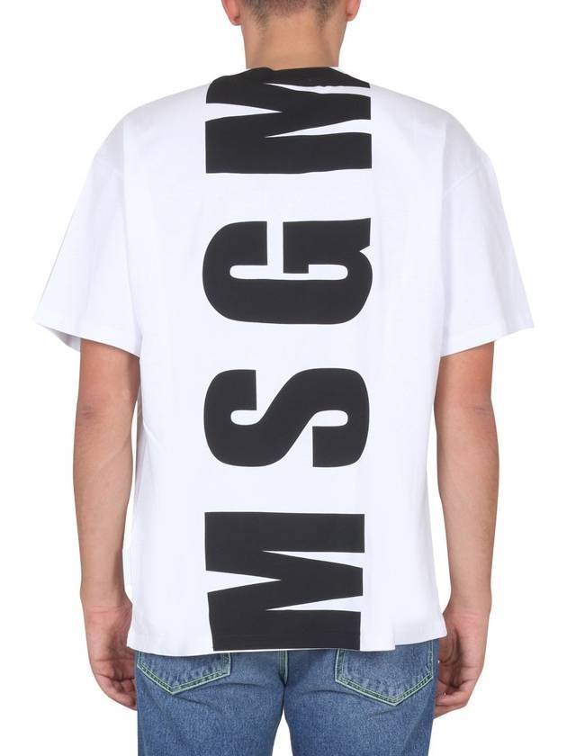 Maxi Back Logo Cotton Short Sleeve T-Shirt White - MSGM - BALAAN 5