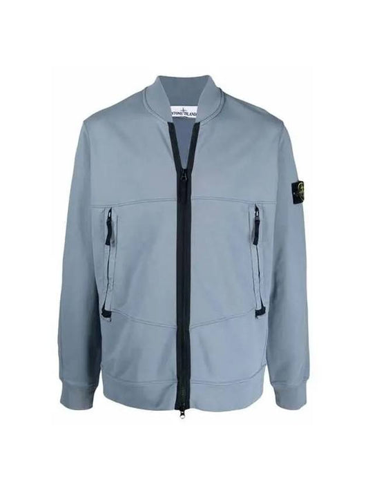 Wappen Patch Zip-up Bomber Jacket Blue Grey - STONE ISLAND - BALAAN 2