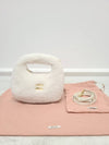 White shearling gold logo Wander hobo bag - MIU MIU - BALAAN 8