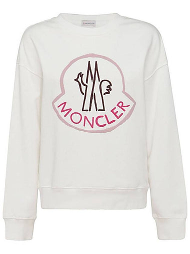 Women's Big Logo Sweatshirt White - MONCLER - BALAAN 1