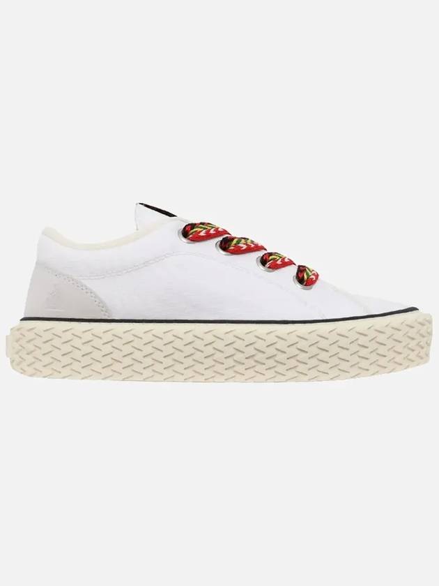 Curbies Cotton Canvas Low Top Sneakers White - LANVIN - BALAAN 3