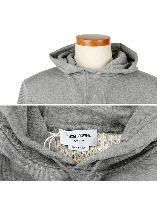 Classic Loopback 4-Bar Cotton Hoodie Grey - THOM BROWNE - BALAAN 5