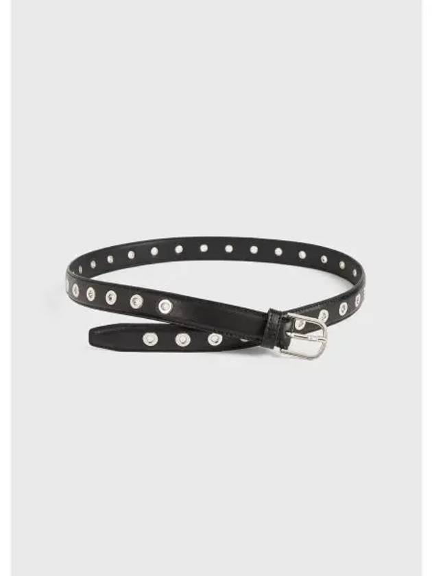 Eyelet Leather Belt Black - TOTEME - BALAAN 2