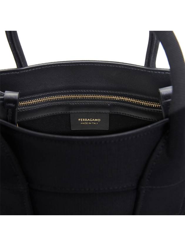 Logo Signature Tote Beach Bag Black - SALVATORE FERRAGAMO - BALAAN 9