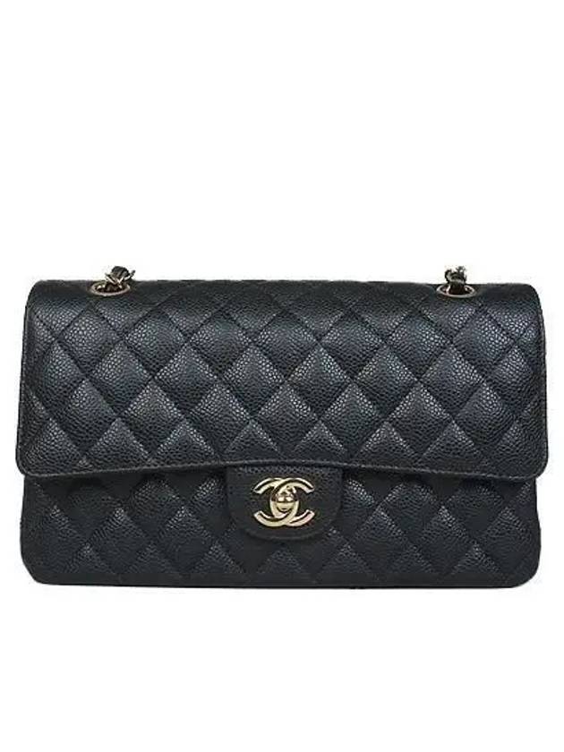 A01112 COCO Gold Plated Black Caviar Classic Medium Chain Shoulder Bag - CHANEL - BALAAN 2