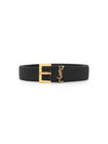 Men's Monogram Grain Leather Belt Gold - SAINT LAURENT - BALAAN 4