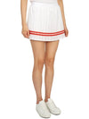 Women's Logo Print Striped Pleated Skirt White - SPORTY & RICH - BALAAN 4