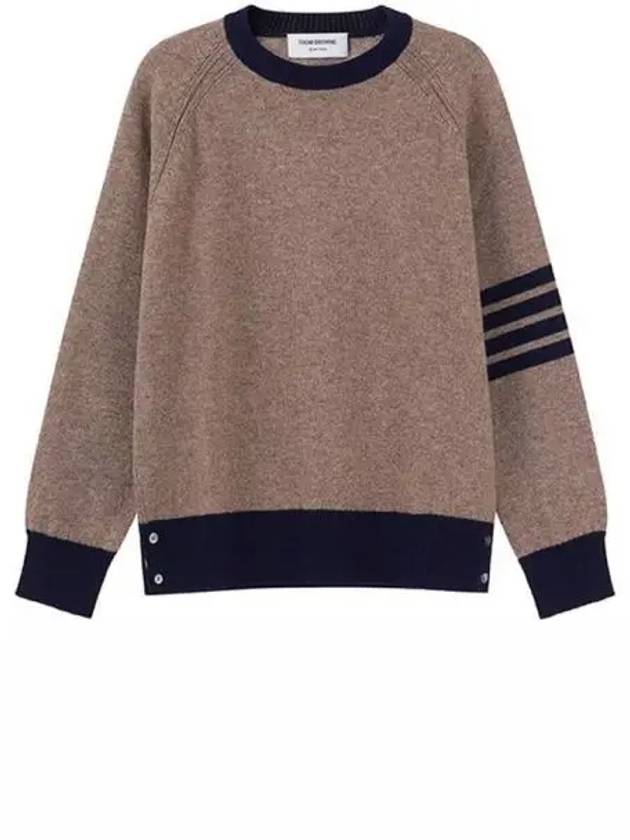 Wool 4 Bar Pullover Knit Top Medium Brown - THOM BROWNE - BALAAN 2