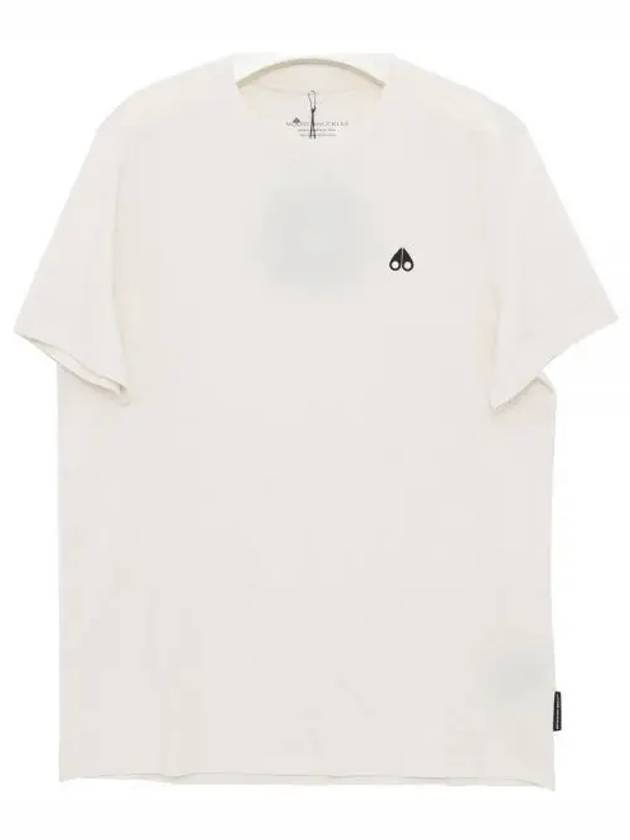 Satellite Logo Detail Crew Neck Short Sleeve T-Shirt Ivory - MOOSE KNUCKLES - BALAAN 2