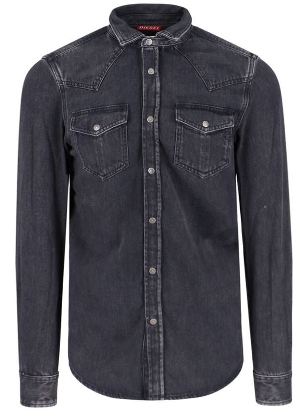 D-Vega Long Sleeve Shirt Black - DIESEL - BALAAN 2