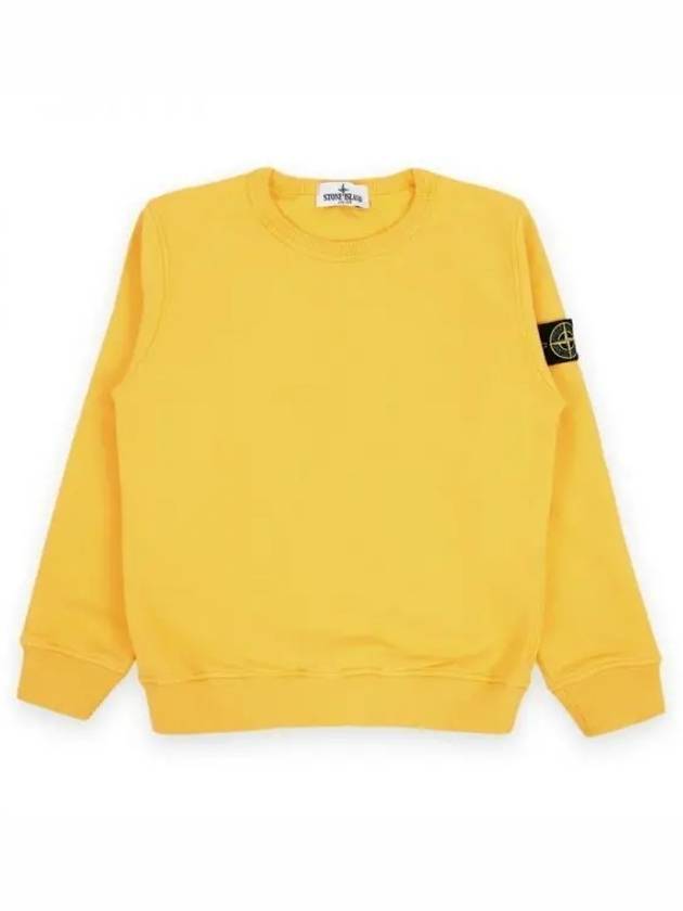 Kids Wappen Patch Organic Cotton Fleece Sweatshirt Yellow - STONE ISLAND - BALAAN 1