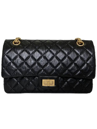 2.55 Flap Chain Medium Shoulder Bag Black - CHANEL - BALAAN 2