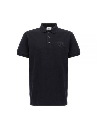 Embroidery Logo Short Sleeve Polo Shirt Black - BALLY - BALAAN 2