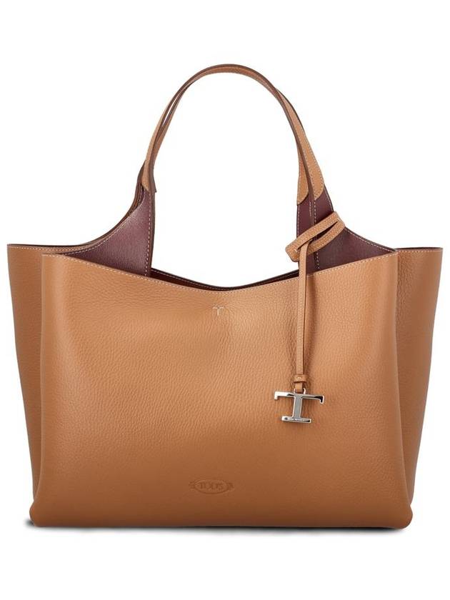 Logo Leather Medium Tote Bag Brown - TOD'S - BALAAN 2